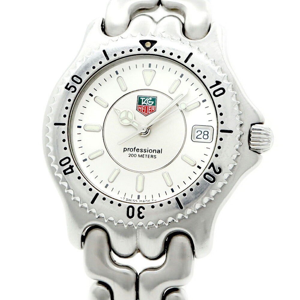 電池交換済 TAG Heuer タグホイヤー S/el セル プロフェッショナル WG111B デイト 200m防水 シルバー SS ステンレス メンズ クォーツ【6ヶ月保証】【腕時計】【中古】