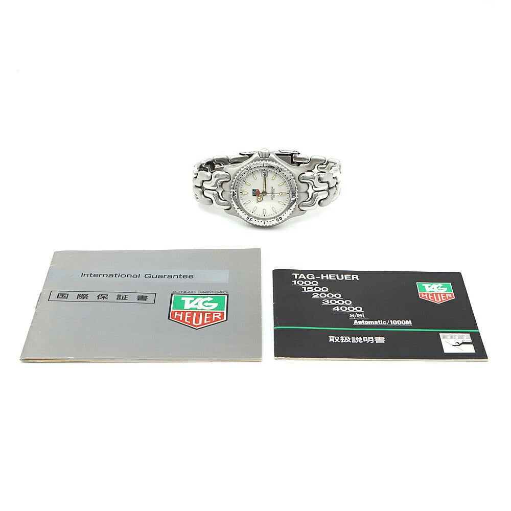 電池交換済 TAG Heuer タグホイヤー S/el セル プロフェッショナル200 WG1212-K0 WG1212 BA0437 デイト 200m防水 白 ホワイト SS ステンレス メンズ レディース ボーイズ クォーツ【6ヶ月保証】【腕時計】【中古】