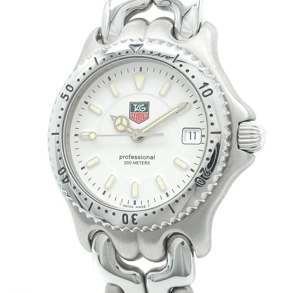 電池交換済 TAG Heuer タグホイヤー S/el セル プロフェッショナル200 WG1212-K0 WG1212 BA0437 デイト 200m防水 白 ホワイト SS ステンレス メンズ レディース ボーイズ クォーツ【6ヶ月保証】【腕時計】【中古】