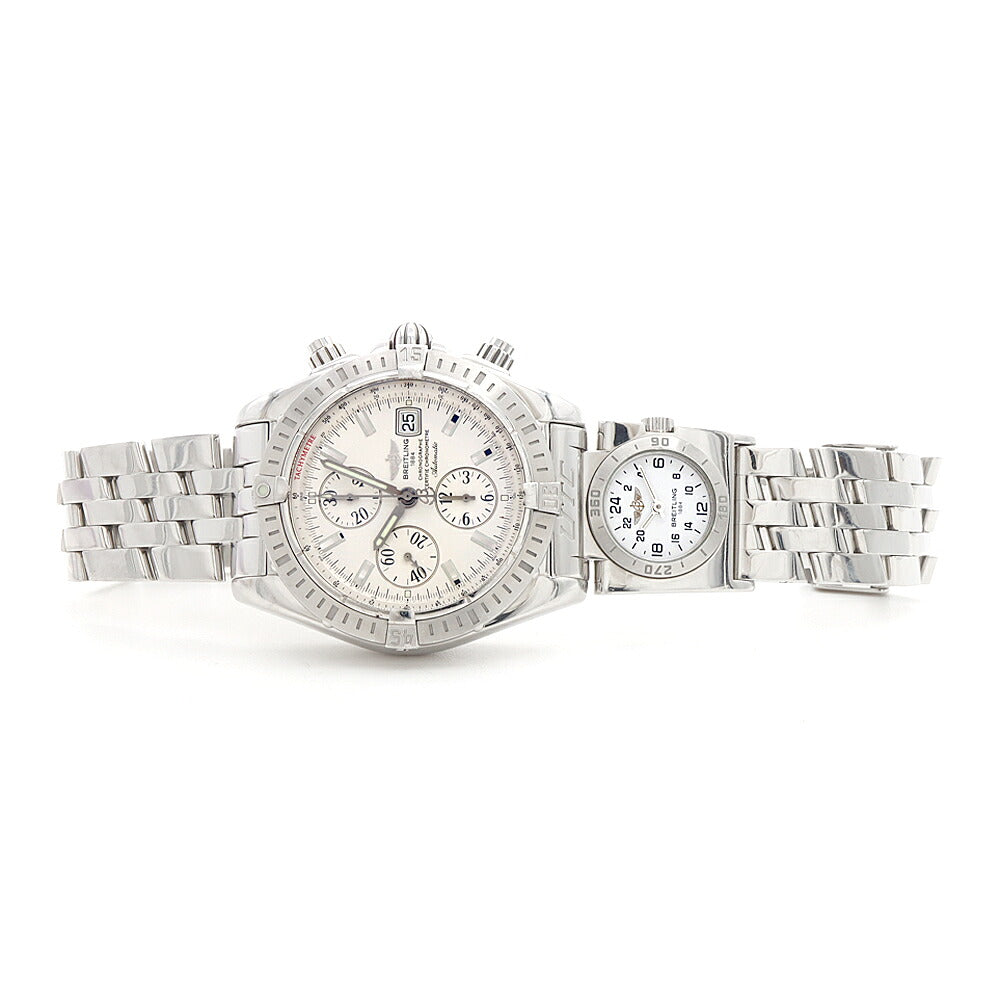 BREITLING ブライトリング クロノマット エボリューション UTCモジュール A13356 A70177 クロノグラフ スモールセコンド デイト 300m防水 シルバー SS ステンレス メンズ 自動巻き【6ヶ月保証】【腕時計】【中古】