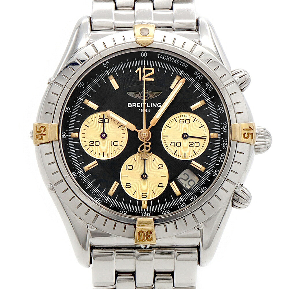 BREITLING ブライトリング クロノコックピット B30012 クロノグラフ スモールセコンド デイト 100m防水 黒 ブラック SS ステンレス メンズ レディース ボーイズ 自動巻き【6ヶ月保証】【腕時計】【中古】