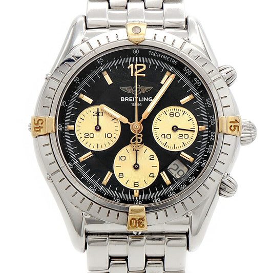 BREITLING ブライトリング クロノコックピット B30012 クロノグラフ スモールセコンド デイト 100m防水 黒 ブラック SS ステンレス メンズ レディース ボーイズ 自動巻き【6ヶ月保証】【腕時計】【中古】