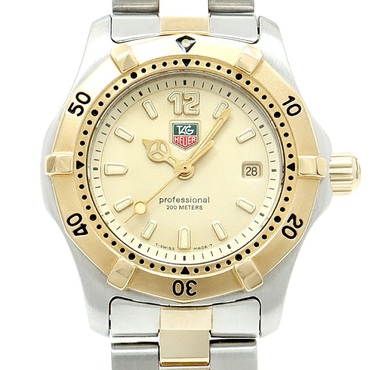 電池交換済 TAG Heuer タグホイヤー 2000シリーズ プロフェッショナル WK1321 200m防水 デイト ゴールド SS ステンレス YGP イエローゴールド コンビ レディース クォーツ【6ヶ月保証】【腕時計】【中古】