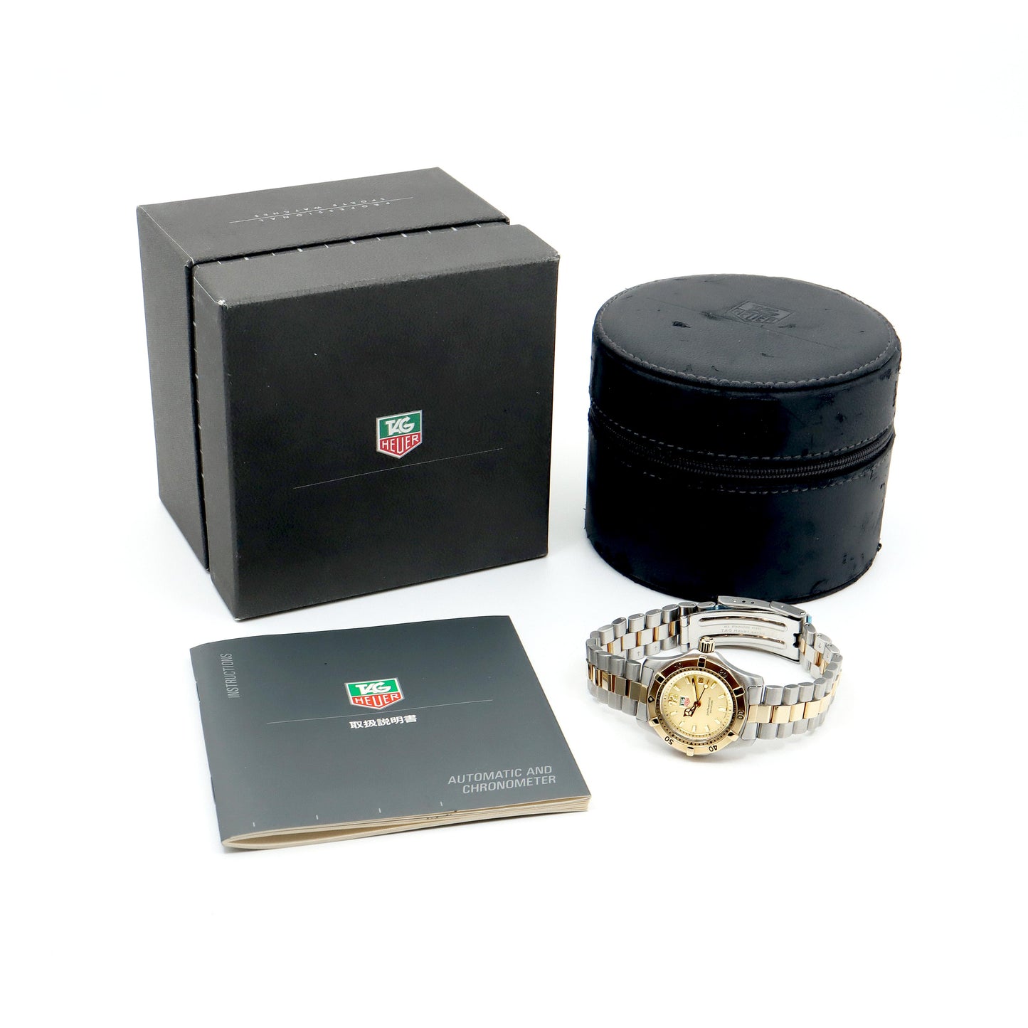 電池交換済 TAG Heuer タグホイヤー 2000シリーズ プロフェッショナル WK1321 200m防水 デイト ゴールド SS ステンレス YGP イエローゴールド コンビ レディース クォーツ【6ヶ月保証】【腕時計】【中古】