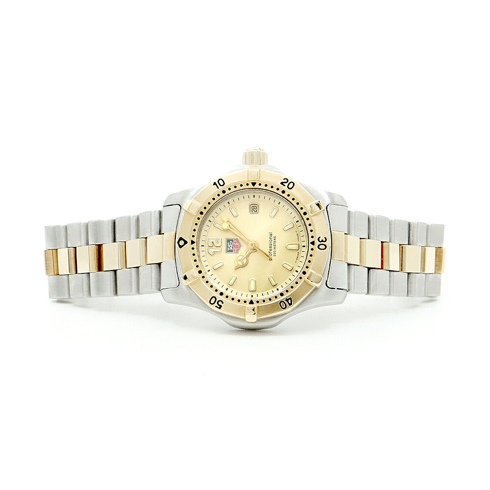 電池交換済 TAG Heuer タグホイヤー 2000シリーズ プロフェッショナル WK1321 200m防水 デイト ゴールド SS ステンレス YGP イエローゴールド コンビ レディース クォーツ【6ヶ月保証】【腕時計】【中古】