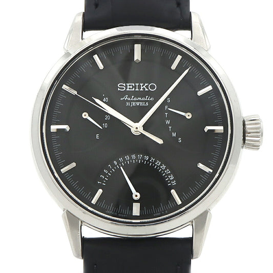 SEIKO セイコー プレザージュ レトログラード 6R24-00C0 SARD005 パワーリザーブ 100m防水 デイデイト 裏スケ 黒 ブラック SS ステンレス 純正尾錠 メンズ 自動巻き プレサージュ【6ヶ月保証】【腕時計】【中古】