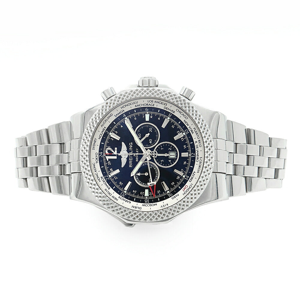 BREITLING ブライトリング ベントレー GMT クロノグラフ A47362 100m防水 デイト スモールセコンド 黒 ブラック SS ステンレス メンズ 自動巻き【自社保証6ヶ月】【腕時計】【中古】