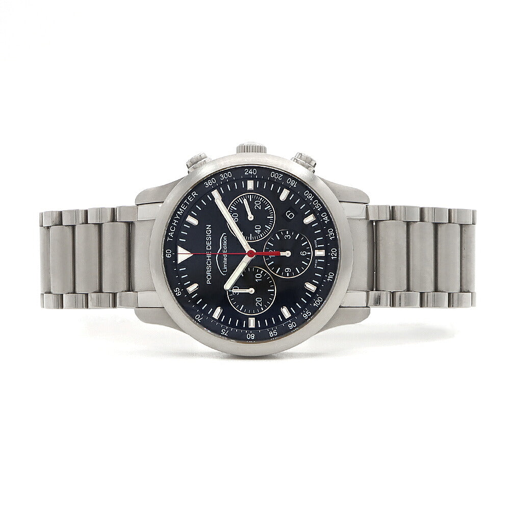 PORSCHE DESIGN ポルシェデザイン ダッシュボード クロノグラフ 6612.11/1 デイト 100m防水 裏スケ スモールセコンド 黒 ブラック Ti チタン メンズ 自動巻き【6ヶ月保証】【腕時計】【中古】