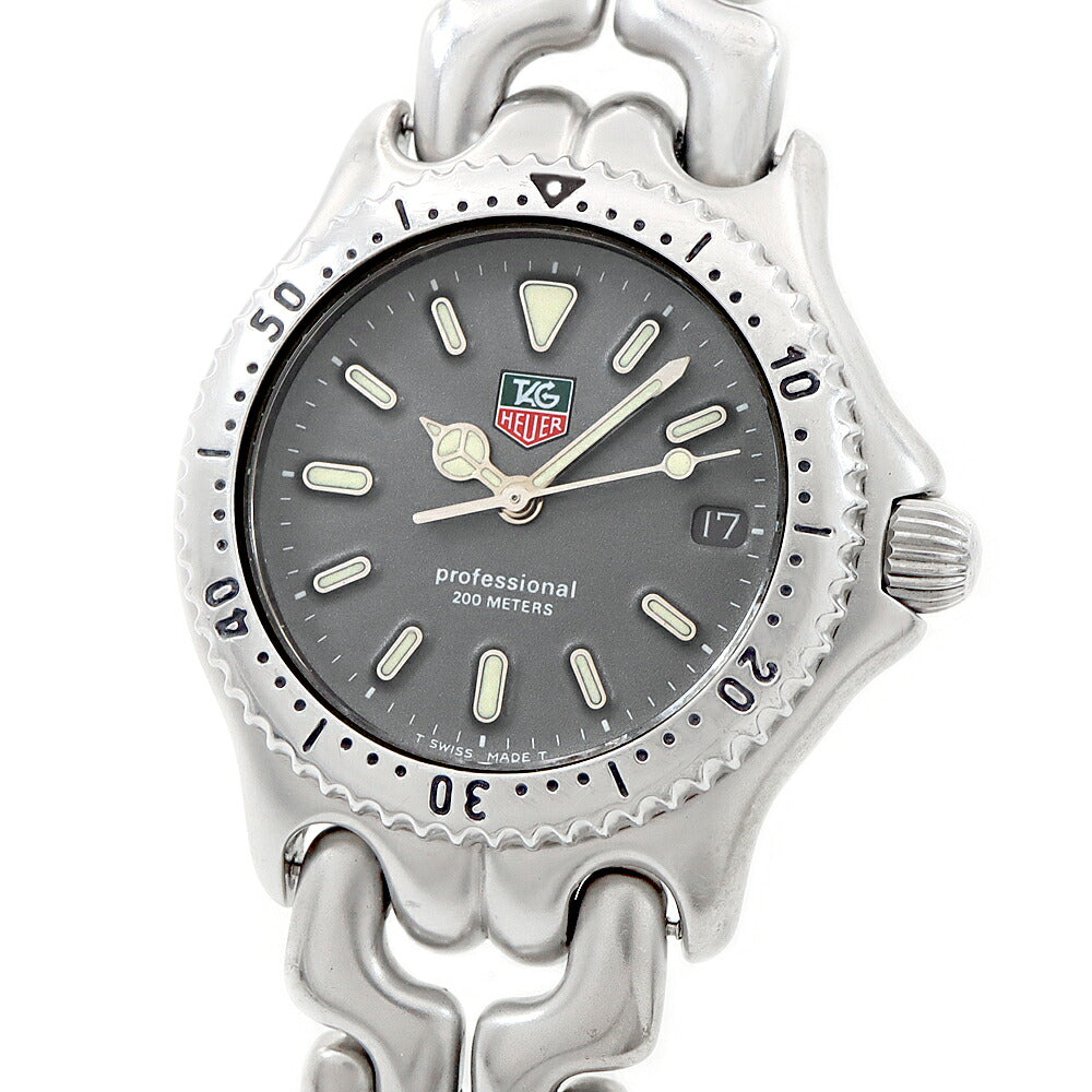 電池交換済 TAG Heuer タグホイヤー S/el セル プロフェッショナル S99.213K デイト 200m防水 グレー SS ステンレス メンズ レディース ボーイズ クォーツ【6ヶ月保証】【腕時計】【中古】
