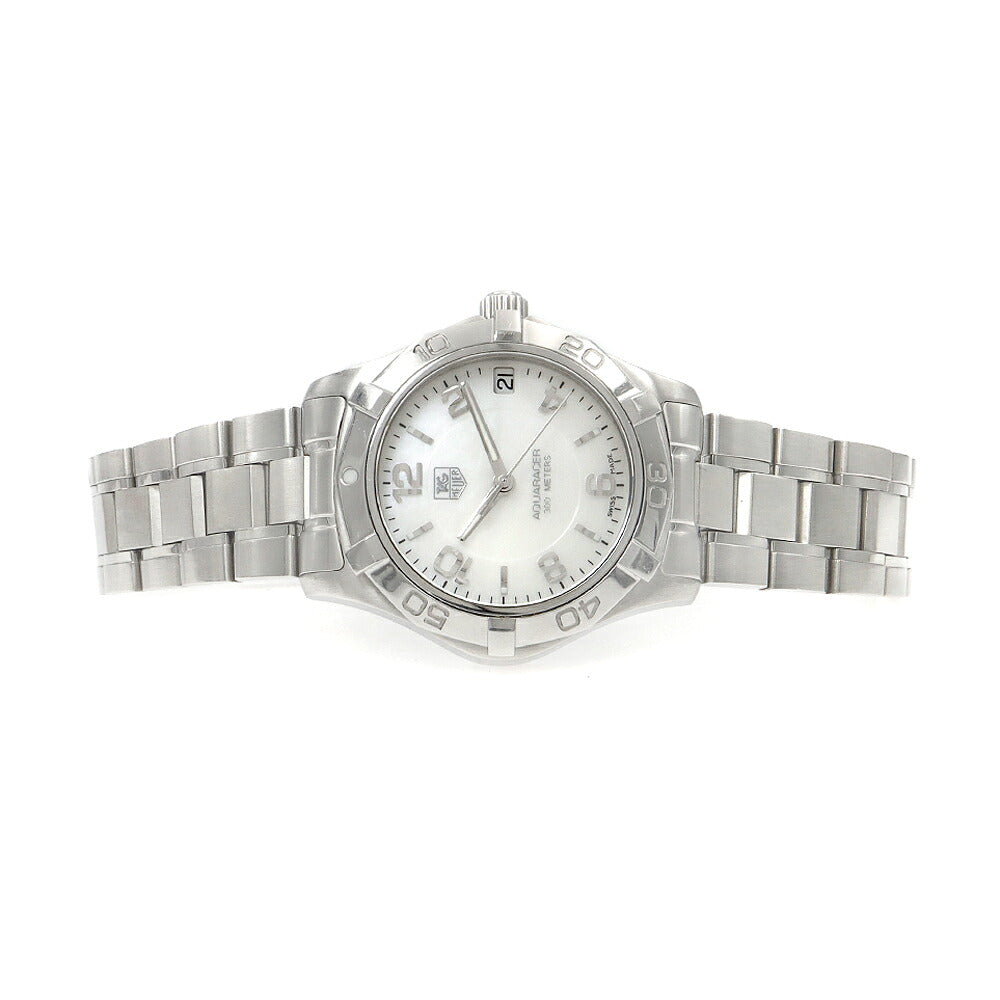 電池交換済 TAG Heuer タグホイヤー アクアレーサー WAF1311 デイト 300m防水 白 ホワイトシェル SS ステンレス メンズ レディース ボーイズ クォーツ【6ヶ月保証】【腕時計】【中古】