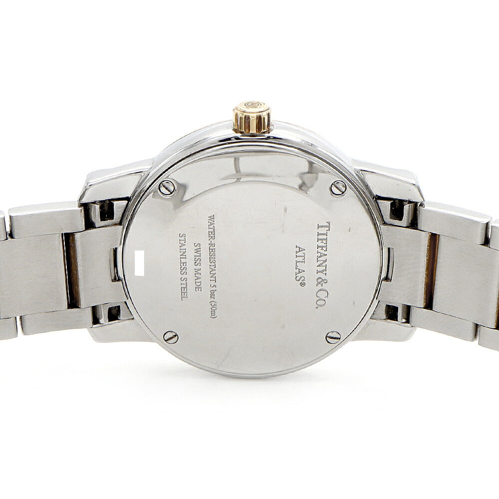 電池交換済 TIFFANY&Co. ティファニー アトラス ドーム Z1830.11.15A21A00A デイト 50m防水 シルバー SS ステンレス YGP イエローゴールド コンビ レディース クォーツ 【6ヶ月保証】【腕時計】【中古】