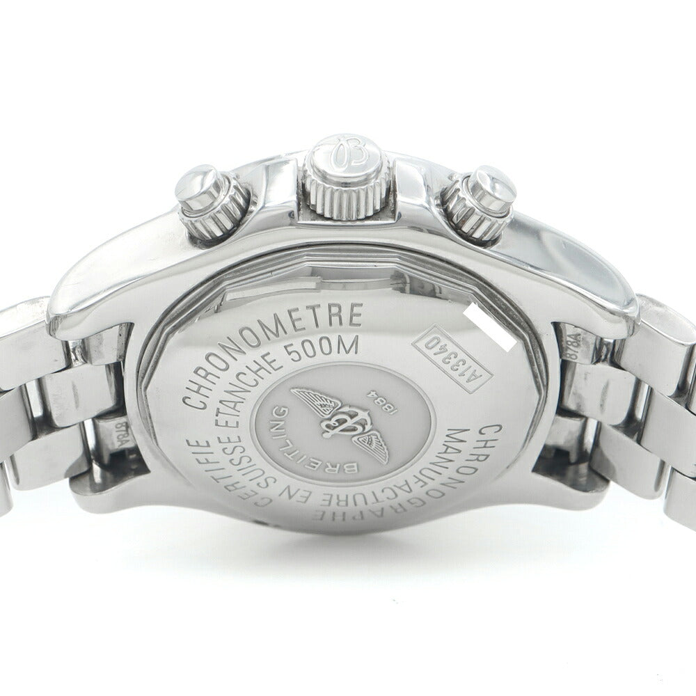 BREITLING ブライトリング スーパーオーシャン クロノグラフ A13340 デイデイト 500m防水 シルバー 青 ブルー SS ステンレス メンズ 自動巻き【6ヶ月保証】【腕時計】【中古】