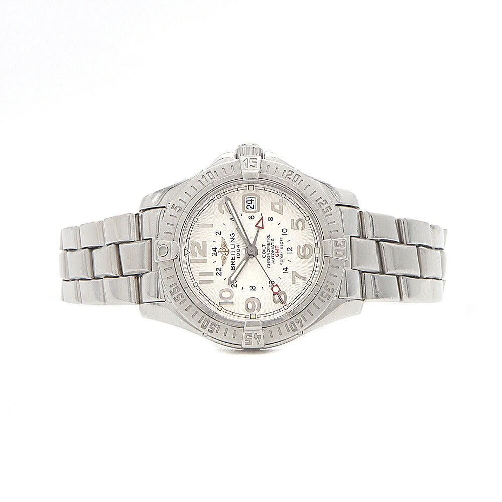 内部点検済 BREITLING ブライトリング コルト GMT A32350 デイト 500m防水 シルバー SS ステンレス メンズ 自動巻き【6ヶ月保証】【腕時計】【中古】