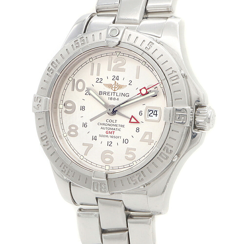 内部点検済 BREITLING ブライトリング コルト GMT A32350 デイト 500m防水 シルバー SS ステンレス メンズ 自動巻き【6ヶ月保証】【腕時計】【中古】