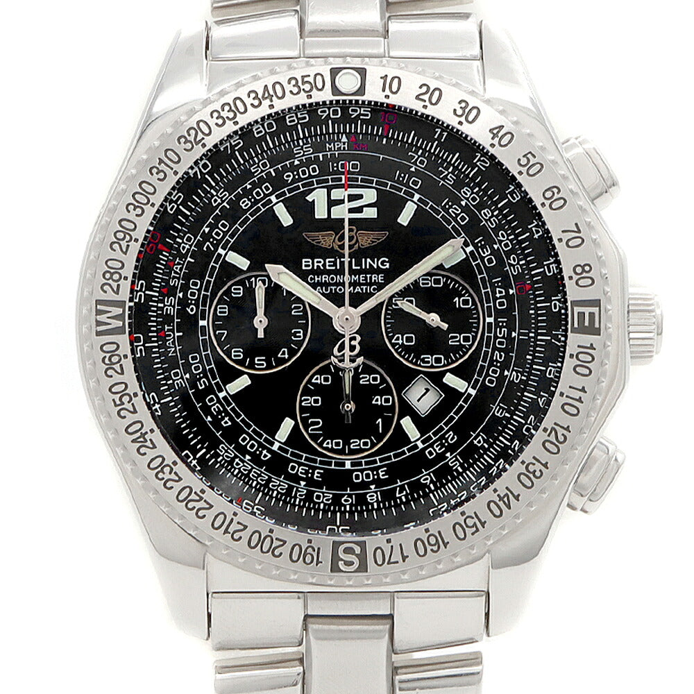BREITLING ブライトリング B-2 プロフェッショナル クロノグラフ A42362 100m防水 デイト スモールセコンド 黒 ブラック SS ステンレス メンズ 自動巻き【6ヶ月保証】【腕時計】【中古】