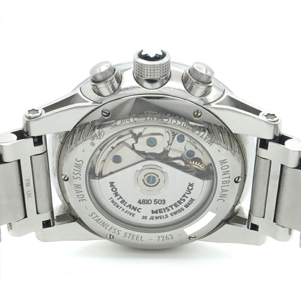 内部点検済 MONTBLANC モンブラン タイムウォーカー クロノボイジャー UTC クロノグラフ 7263 デイト 裏スケ スモールセコンド 30m防水 グレー SS ステンレス メンズ 自動巻き【6ヶ月保証】【腕時計】【中古】