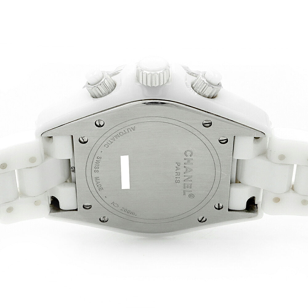 CHANEL シャネル J12 41mm クロノグラフ 2重ダイヤベゼル H1007 デイト 200m防水 白 ホワイト CE セラミック SS ステンレス アフターダイヤ メンズ 自動巻き【6ヶ月保証】【腕時計】【中古】