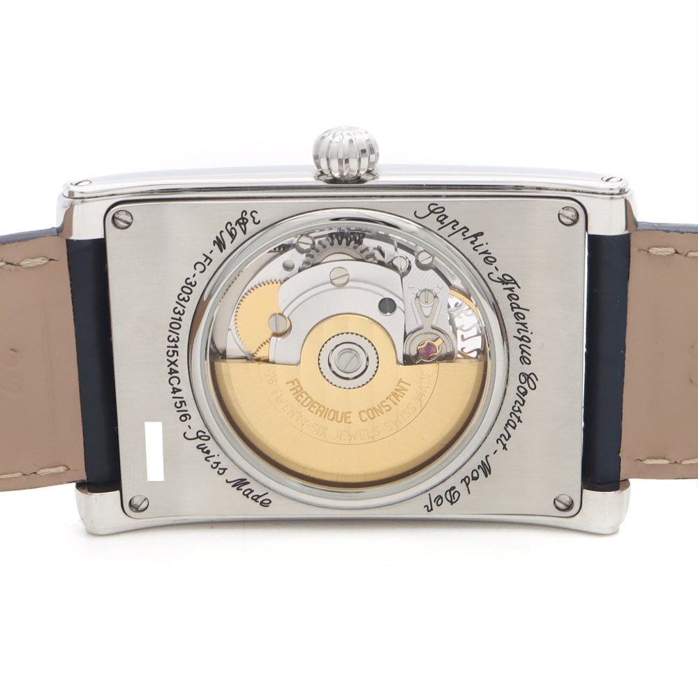 FREDERIQUE CONSTANT フレデリックコンスタント カレ ハートビート FC-303/310/315X4C4/5/6 デイト 30m防水 裏スケ 紺 ネイビー SS ステンレス 純正ベルト 純正尾錠 メンズ 自動巻き【6ヶ月保証】【腕時計】【中古】