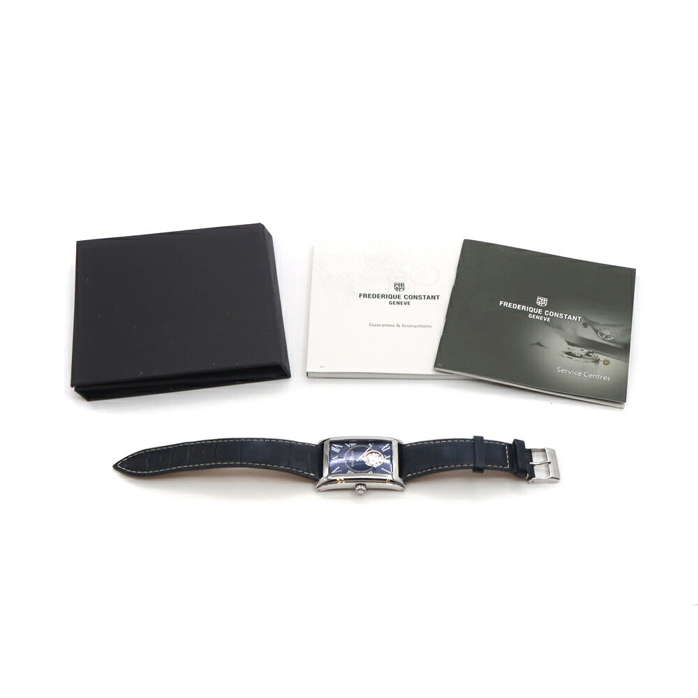 FREDERIQUE CONSTANT フレデリックコンスタント カレ ハートビート FC-303/310/315X4C4/5/6 デイト 30m防水 裏スケ 紺 ネイビー SS ステンレス 純正ベルト 純正尾錠 メンズ 自動巻き【6ヶ月保証】【腕時計】【中古】