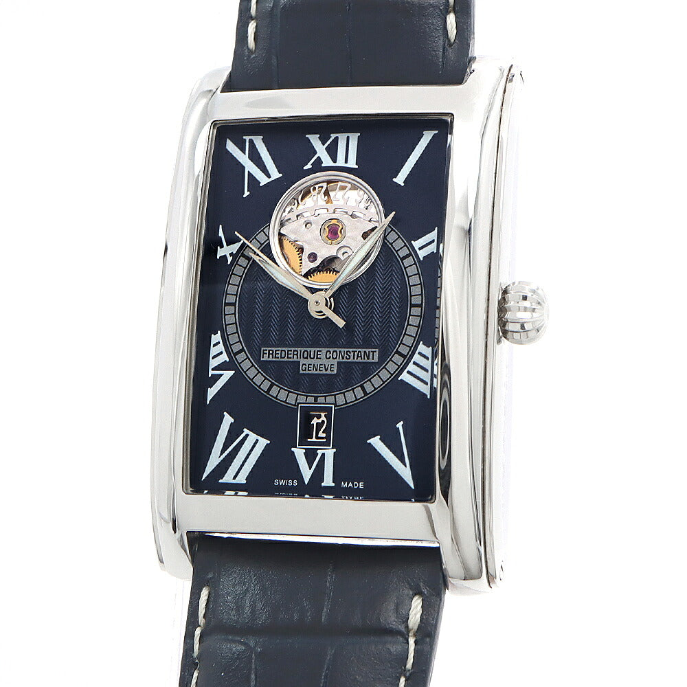 FREDERIQUE CONSTANT フレデリックコンスタント カレ ハートビート FC-303/310/315X4C4/5/6 デイト 30m防水 裏スケ 紺 ネイビー SS ステンレス 純正ベルト 純正尾錠 メンズ 自動巻き【6ヶ月保証】【腕時計】【中古】