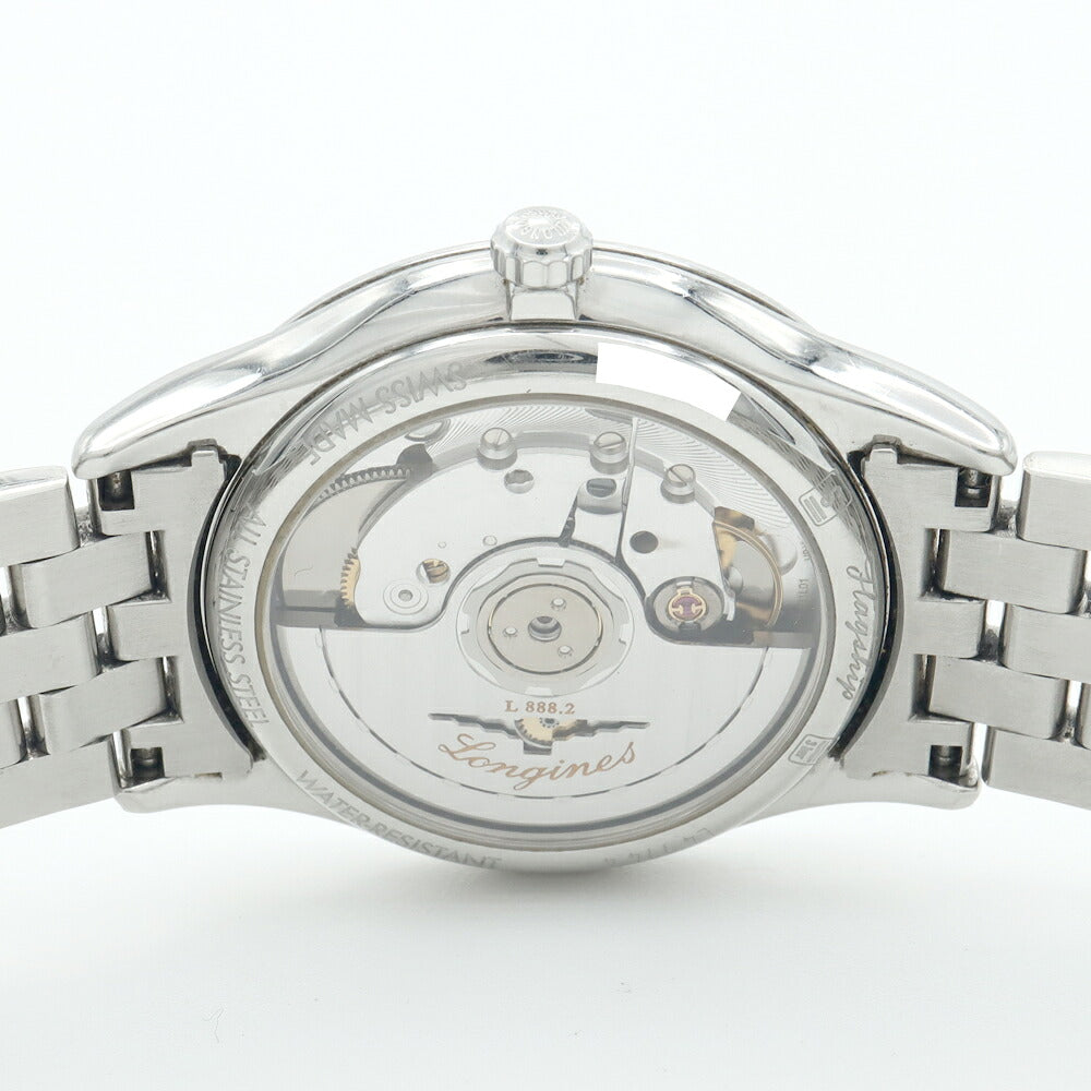 LONGINES ロンジン フラッグシップ L4.774.4 デイト 30m防水 裏スケ 白 ホワイト SS ステンレス メンズ 自動巻き【6ヶ月保証】【腕時計】【中古】