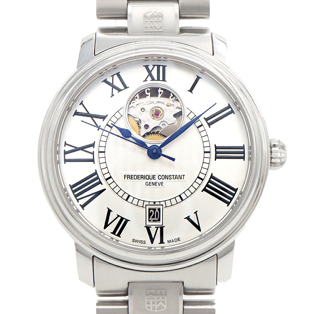 FREDERIQUE CONSTANT フレデリックコンスタント クラシック ハートビート FC-303/315X3P6 オープンハート デイト 裏スケ シルバー SS ステンレス メンズ 自動巻き【6ヶ月保証】【腕時計】【中古】