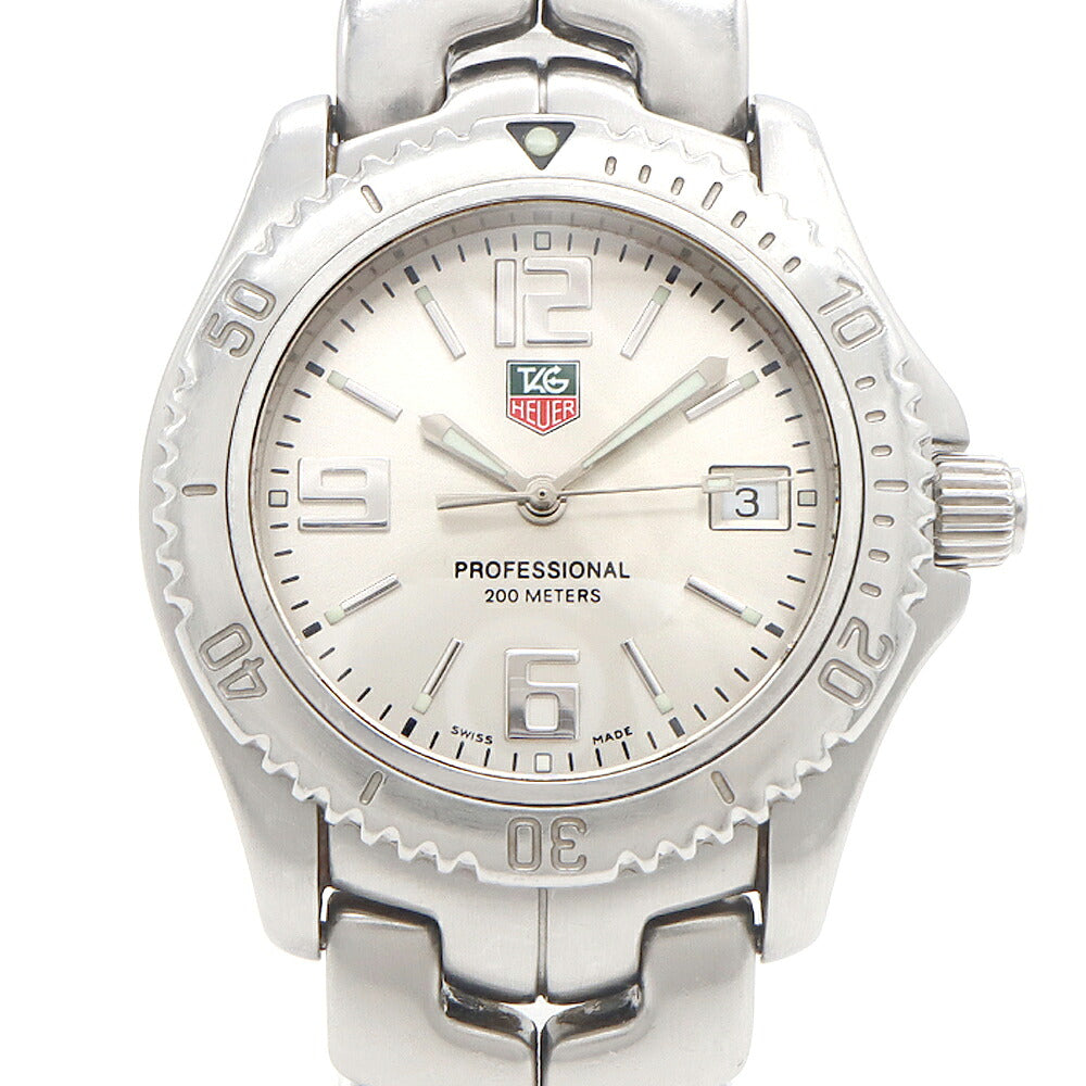 電池交換済 TAG Heuer タグホイヤー リンク プロフェッショナル WT1212 デイト 200m防水 シルバー SS ステンレス メンズ クォーツ【6ヶ月保証】【腕時計】【中古】