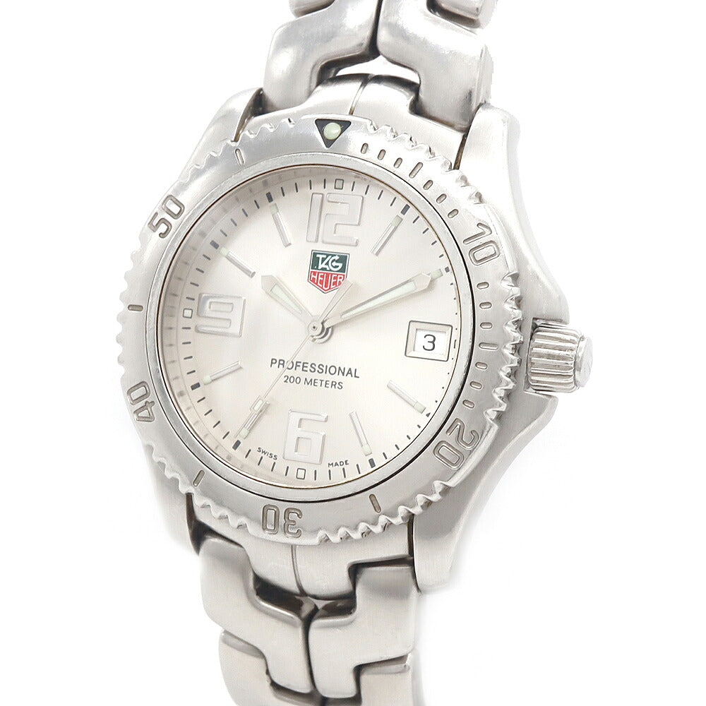 電池交換済 TAG Heuer タグホイヤー リンク プロフェッショナル WT1212 デイト 200m防水 シルバー SS ステンレス メンズ クォーツ【6ヶ月保証】【腕時計】【中古】