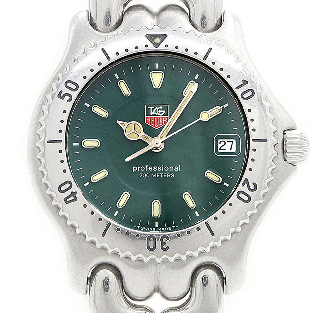 電池交換済 TAG Heuer タグホイヤー S/el セルシリーズ プロフェッショナル WG1116-0 WG1116 デイト 200m防水 緑 グリーン SS ステンレス メンズ クォーツ【6ヶ月保証】【腕時計】【中古】