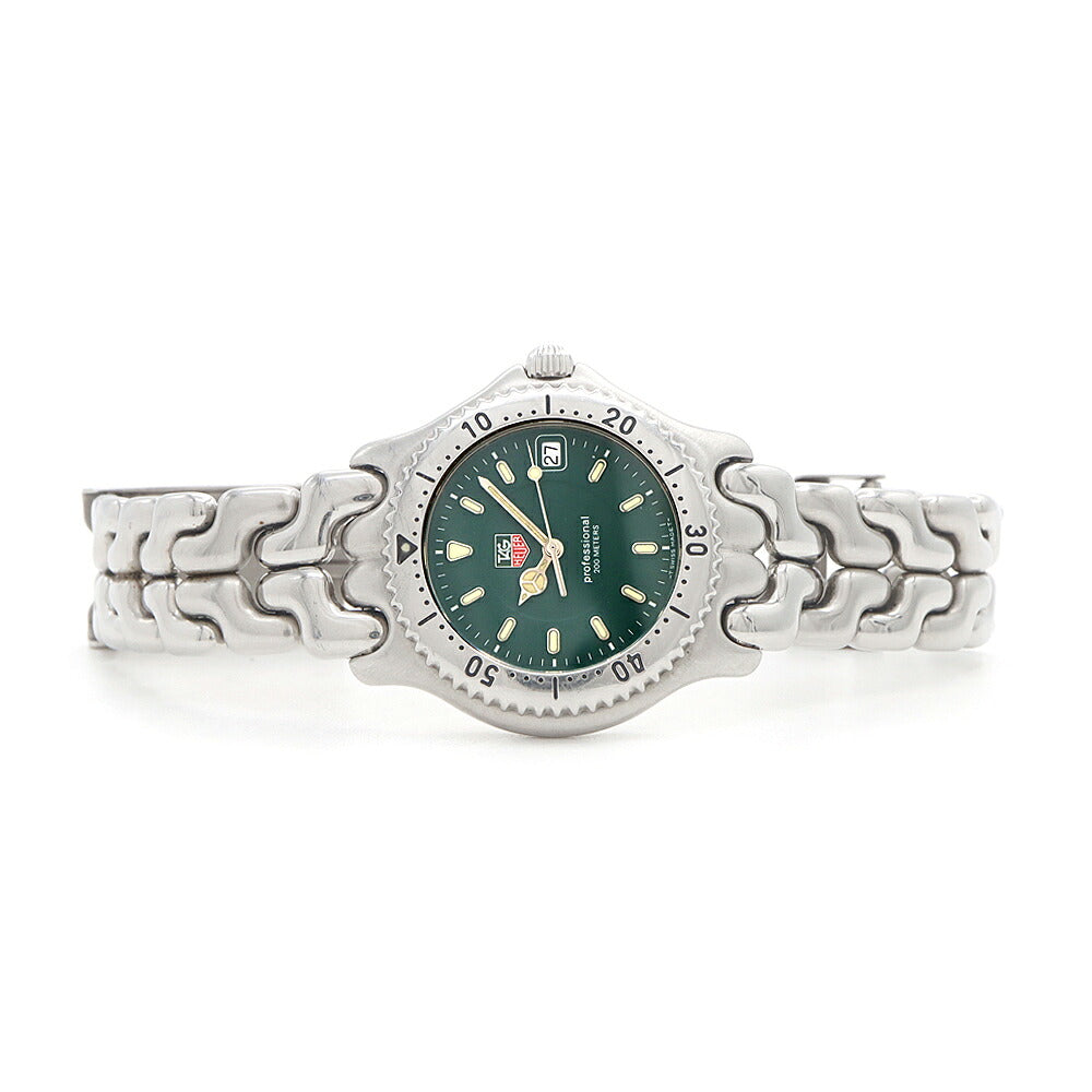 電池交換済 TAG Heuer タグホイヤー S/el セルシリーズ プロフェッショナル WG1116-0 WG1116 デイト 200m防水 緑 グリーン SS ステンレス メンズ クォーツ【6ヶ月保証】【腕時計】【中古】