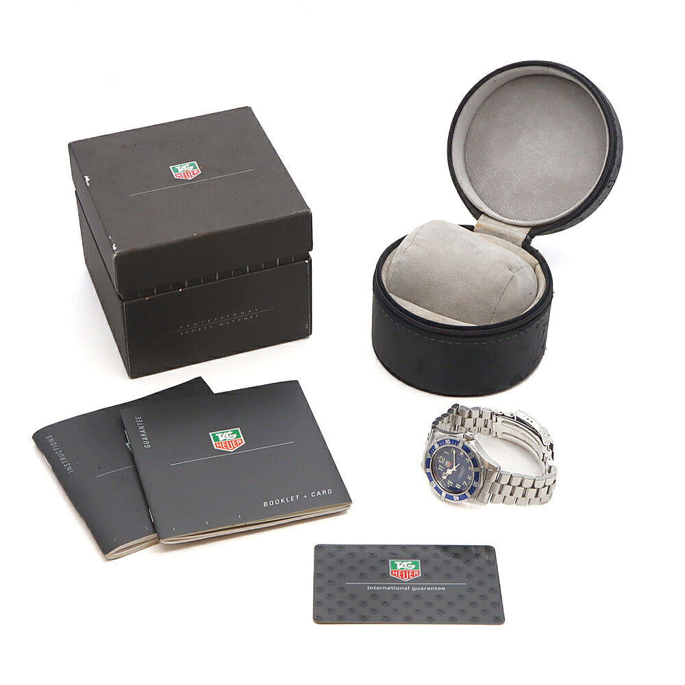 電池交換済 TAG Heuer タグホイヤー プロフェッショナル WM1213 デイト 200m防水 紺 ネイビー SS ステンレス メンズ レディース ボーイズ クォーツ【6ヶ月保証】【腕時計】【中古】