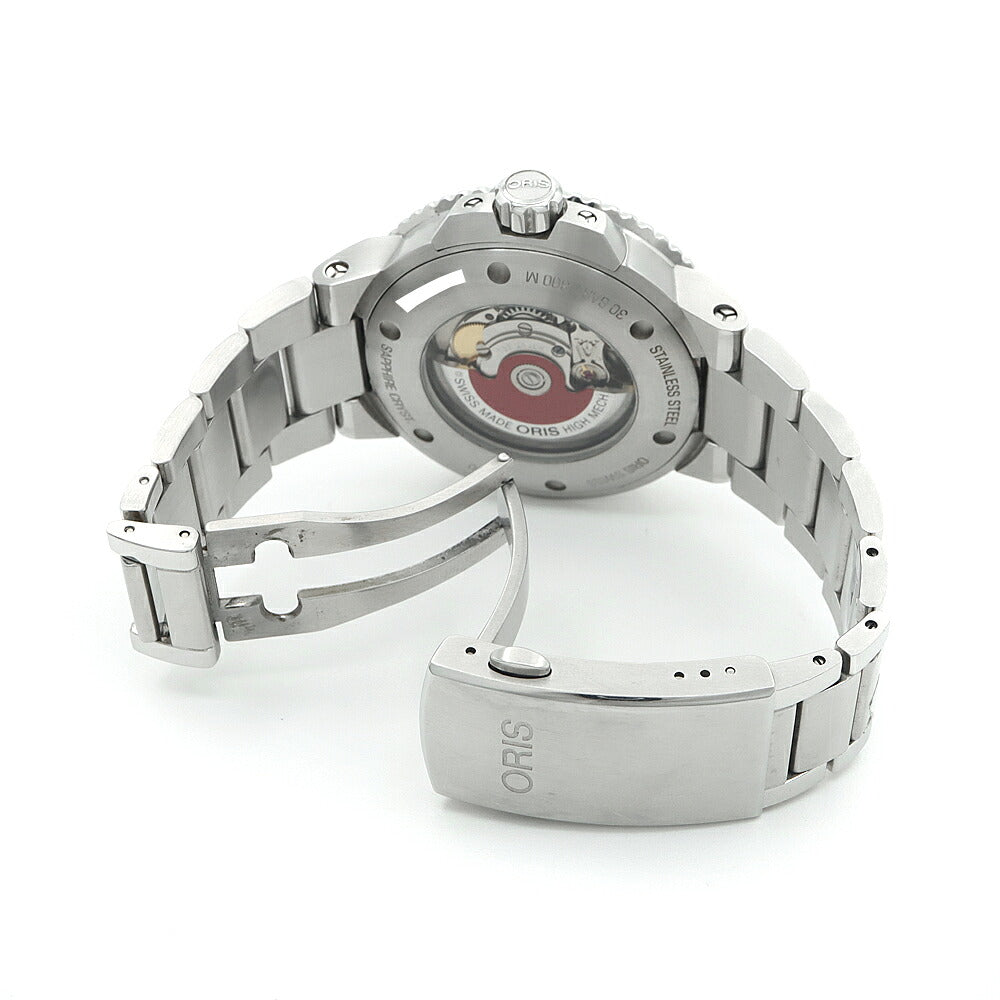 ORIS オリス アクイス デイト 01 733 7730 4135 裏スケ 300m防水 紺 ネイビー SS ステンレス CE セラミック メンズ 自動巻き【6ヶ月保証】【腕時計】【中古】