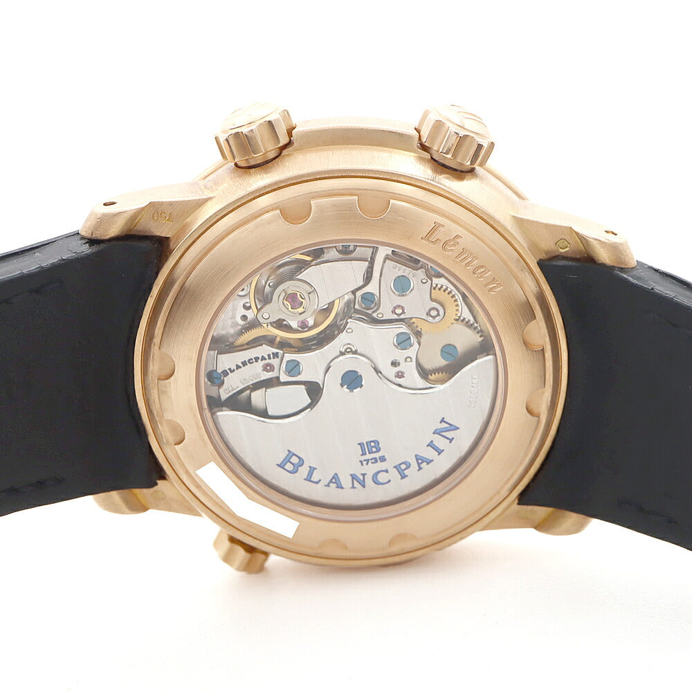 BLANCPAIN ブランパン レマン レヴェイユ GMT 270本限定 2041B-3630-64B 裏スケ アラーム デイト スモールセコンド パワーリザーブ 黒 ブラック K18RG レッドゴールド 純正ベルト 純正K18RG尾錠 メンズ 自動巻き【6ヶ月保証】【腕時計】【中古】
