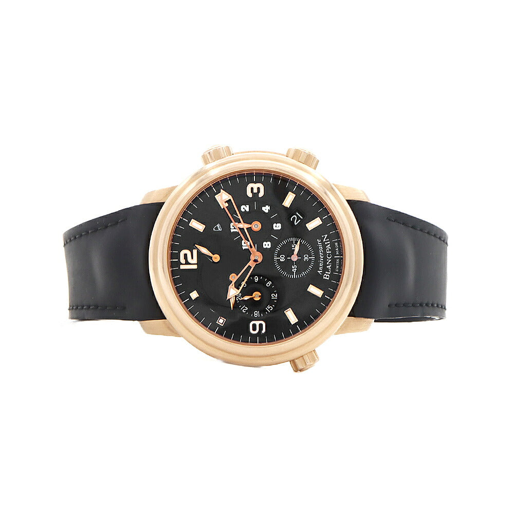 BLANCPAIN ブランパン レマン レヴェイユ GMT 270本限定 2041B-3630-64B 裏スケ アラーム デイト スモールセコンド パワーリザーブ 黒 ブラック K18RG レッドゴールド 純正ベルト 純正K18RG尾錠 メンズ 自動巻き【6ヶ月保証】【腕時計】【中古】