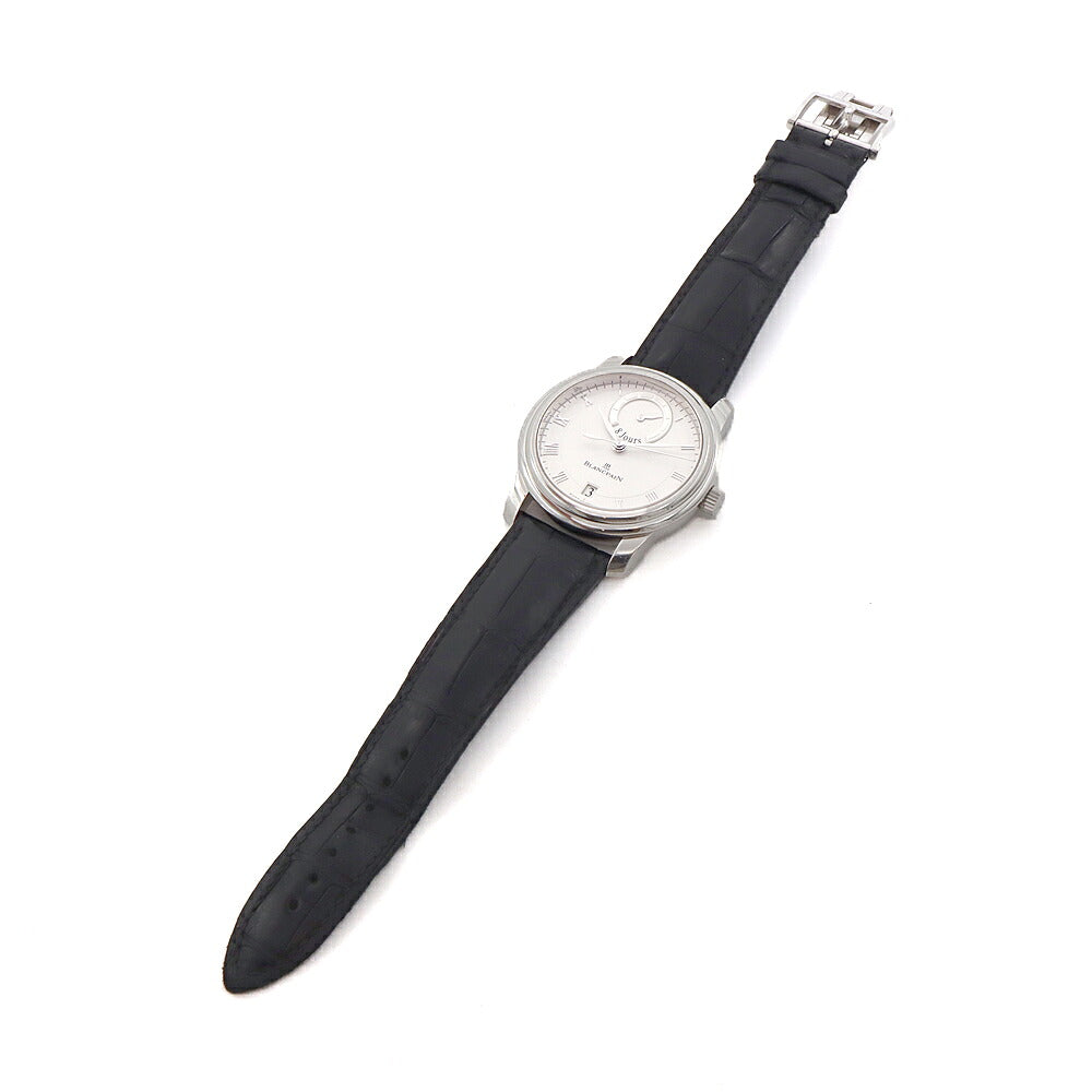 BLANCPAIN ブランパン ル ブラッシュ 8デイズ 世界260本限定 4213-3442-55B 裏スケ デイト パワーリザーブ シルバー PT950 プラチナ 純正ベルト 純正尾錠 メンズ 手巻き【6ヶ月保証】【腕時計】【中古】