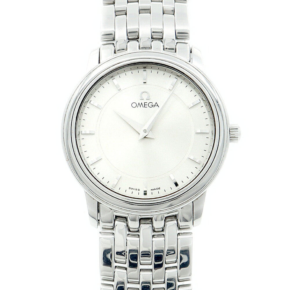 電池交換済 OMEGA オメガ DeVille デビル プレステージ 4580.31 シルバー SS ステンレス レディース クォーツ デヴィル【6ヶ月保証】【腕時計】【中古】