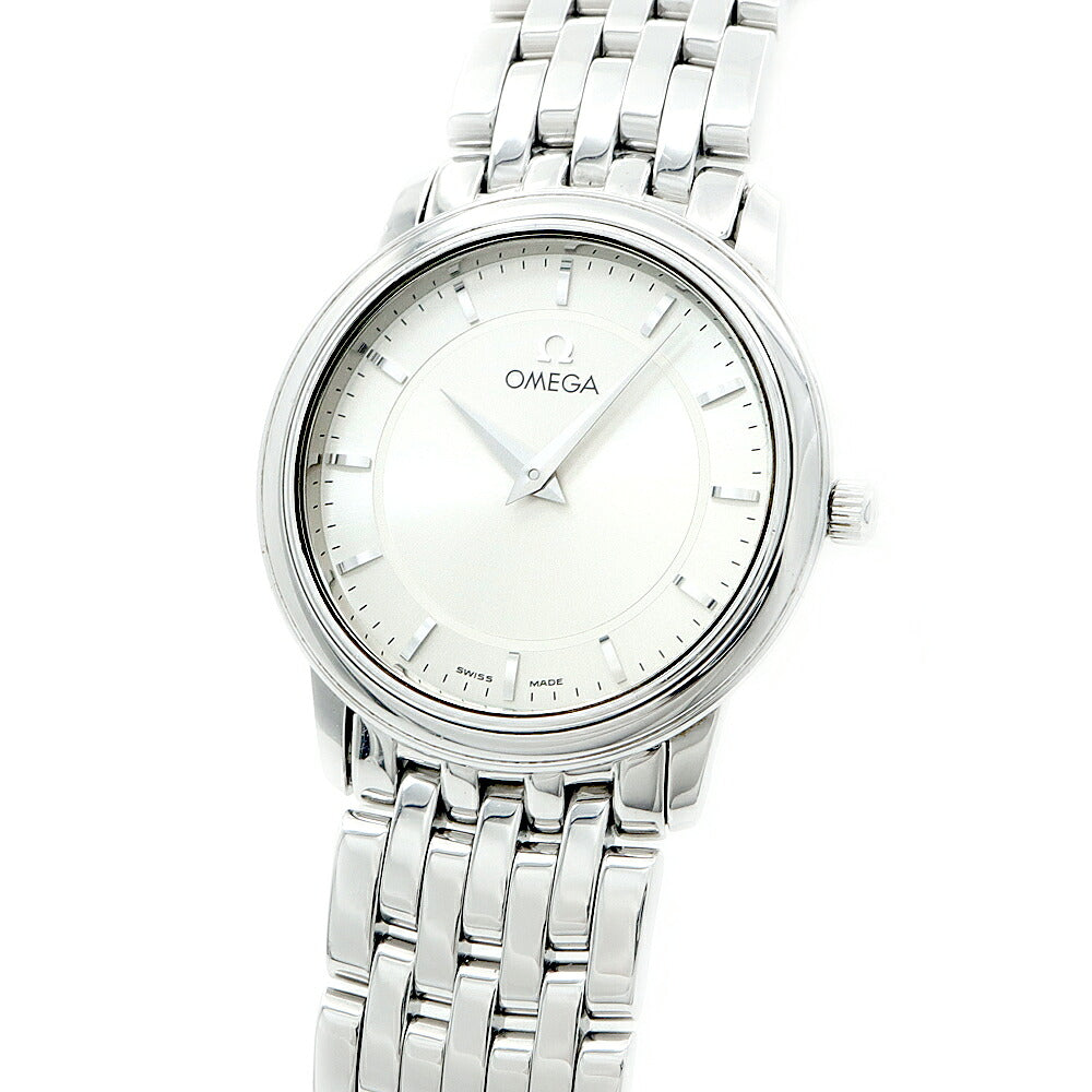 電池交換済 OMEGA オメガ DeVille デビル プレステージ 4580.31 シルバー SS ステンレス レディース クォーツ デヴィル【6ヶ月保証】【腕時計】【中古】