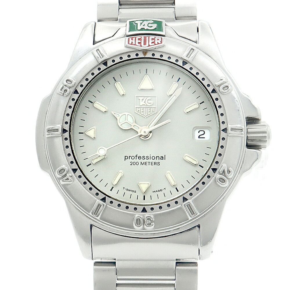 電池交換済 TAG Heuer タグホイヤー プロフェッショナル WF1210-K0 デイト 200m防水 グレー SS ステンレス メンズ レディース ボーイズ クォーツ【6ヶ月保証】【腕時計】【中古】