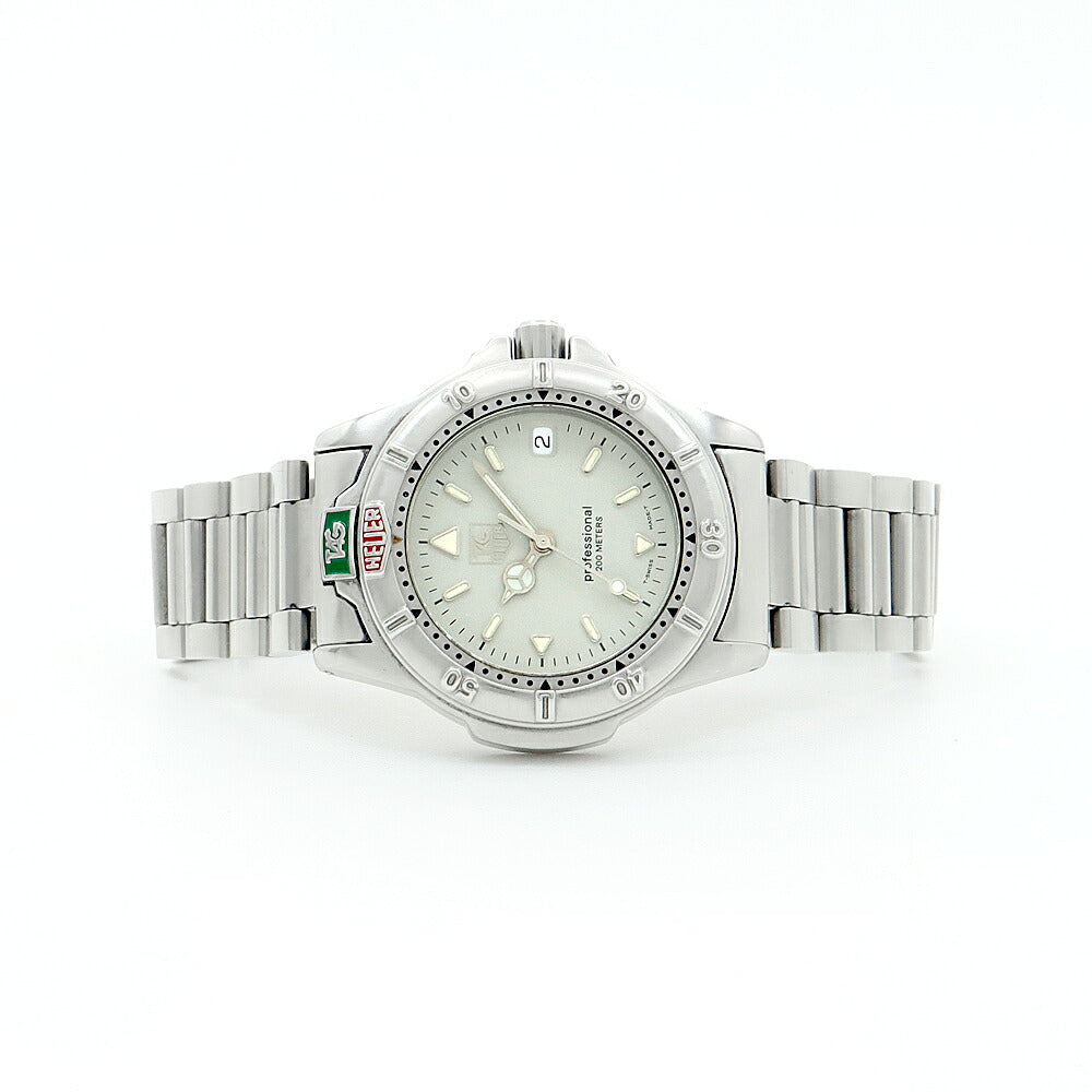 電池交換済 TAG Heuer タグホイヤー プロフェッショナル WF1210-K0 デイト 200m防水 グレー SS ステンレス メンズ レディース ボーイズ クォーツ【6ヶ月保証】【腕時計】【中古】