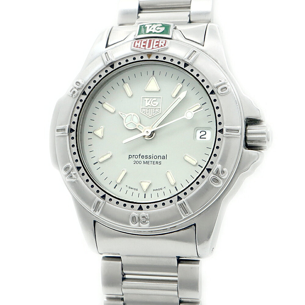 電池交換済 TAG Heuer タグホイヤー プロフェッショナル WF1210-K0 デイト 200m防水 グレー SS ステンレス メンズ レディース ボーイズ クォーツ【6ヶ月保証】【腕時計】【中古】