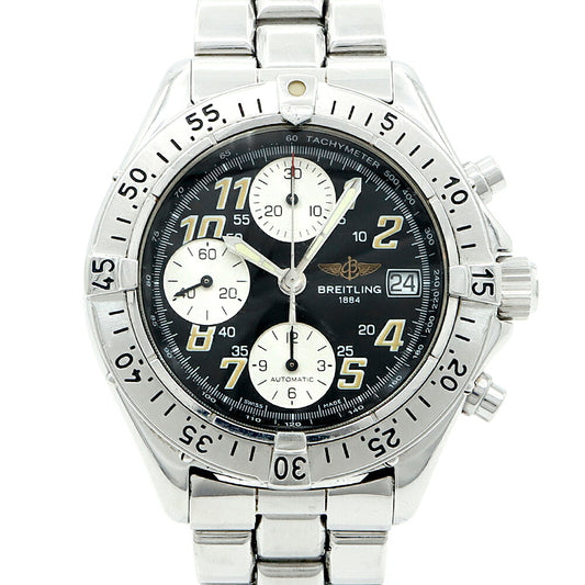 BREITLING ブライトリング コルト クロノグラフ A13035 A13035.1 デイト 100m防水 黒 ブラック SS ステンレス メンズ 自動巻き【6ヶ月保証】【腕時計】【中古】