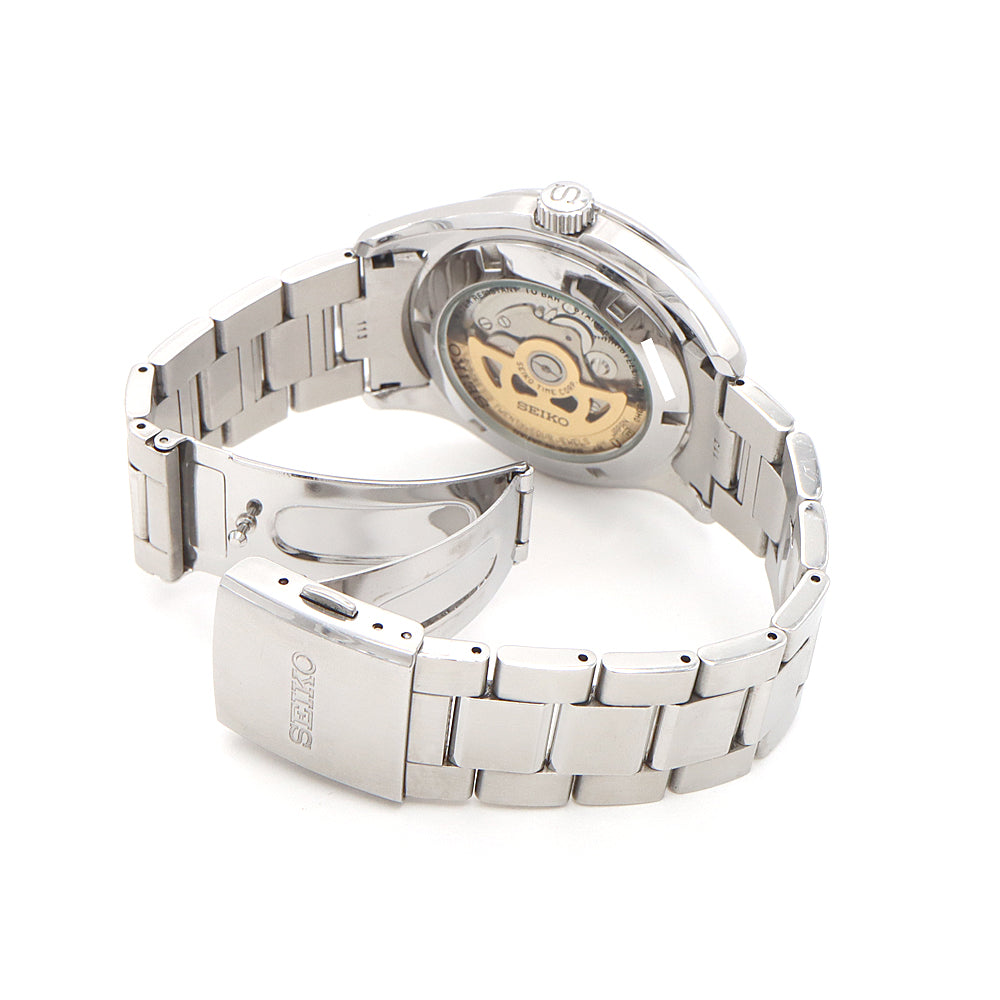 SEIKO セイコー プレザージュ 4R36-03H0 デイデイト 100m防水 裏スケ シルバー SS ステンレス メンズ 自動巻き プレサージュ【6ヶ月保証】【腕時計】【中古】