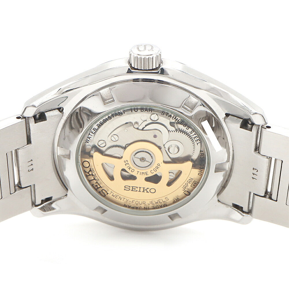 SEIKO セイコー プレザージュ 4R36-03H0 デイデイト 100m防水 裏スケ シルバー SS ステンレス メンズ 自動巻き プレサージュ【6ヶ月保証】【腕時計】【中古】