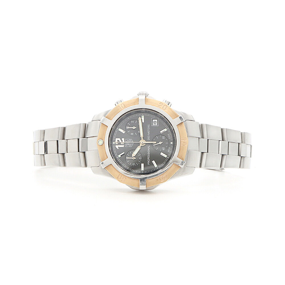 電池交換済 TAG Heuer タグホイヤー 2000 エクスクルーシブ プロフェッショナル クロノグラフ CN1150 デイト 200m防水 グレー SS ステンレス PGP ピンクゴールド メンズ クォーツ【6ヶ月保証】【腕時計】【中古】