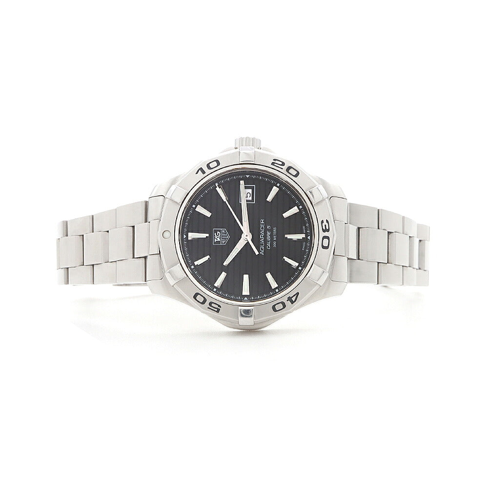 TAG Heuer タグホイヤー アクアレーサー キャリバー5 WAP2010 デイト 300m防水 黒 ブラック SS ステンレス メンズ 自動巻き【6ヶ月保証】【腕時計】【中古】