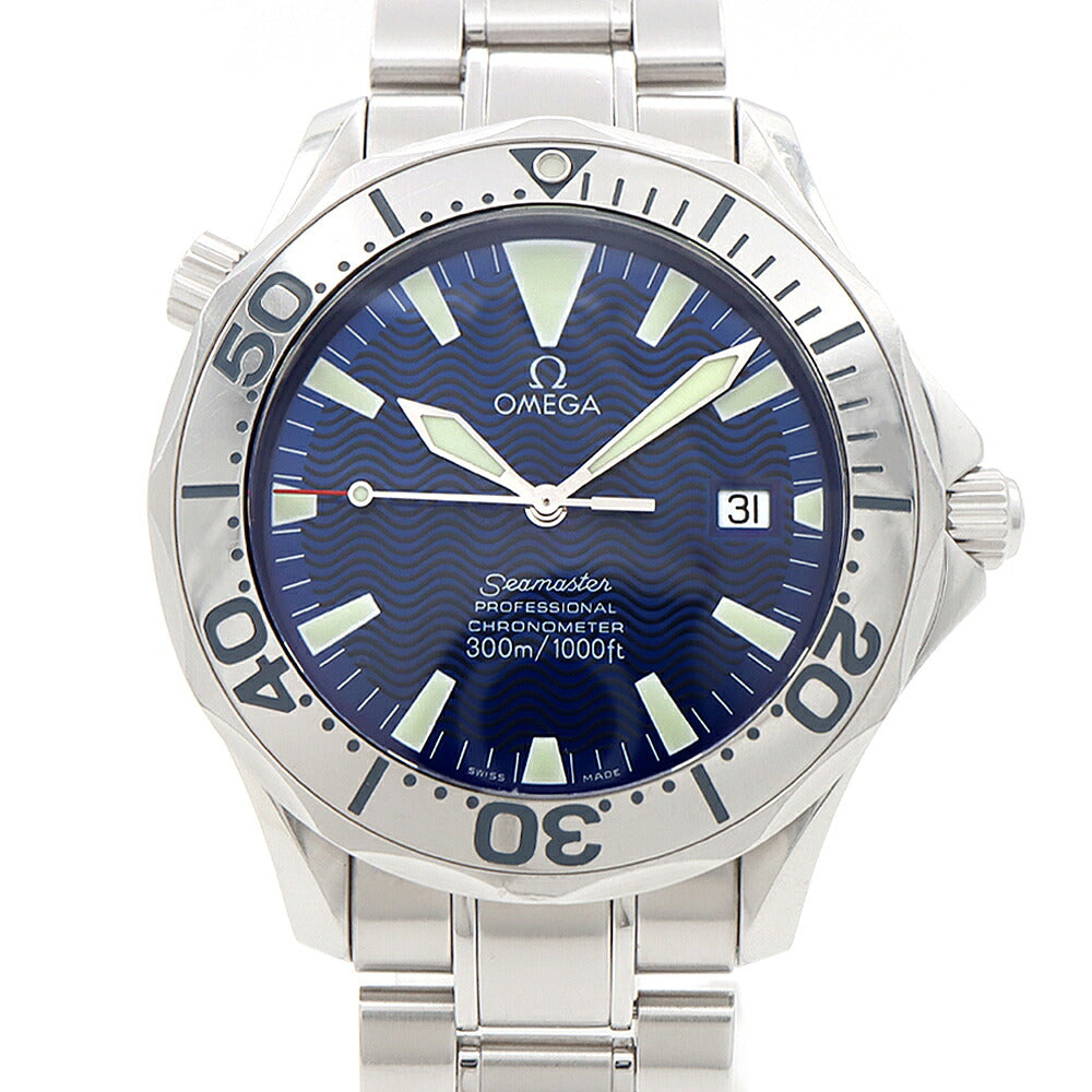 OMEGA オメガ シーマスター プロフェッショナル 300 2255.80 300m防水 デイト 青 ブルー SS ステンレス メンズ 自動巻き【6ヶ月保証】【腕時計】【中古】