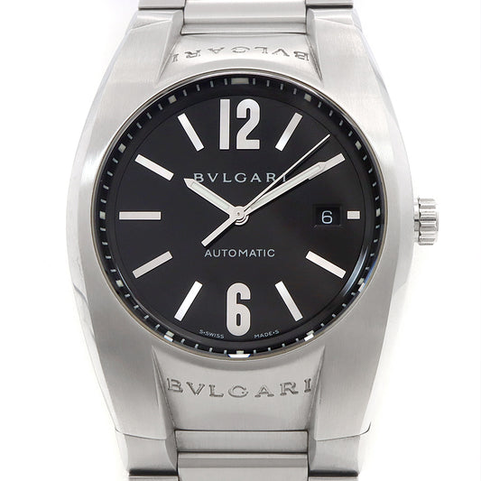BVLGARI ブルガリ エルゴン EG40S デイト 黒 ブラック SS ステンレス メンズ 自動巻き【6ヶ月保証】【腕時計】【中古】