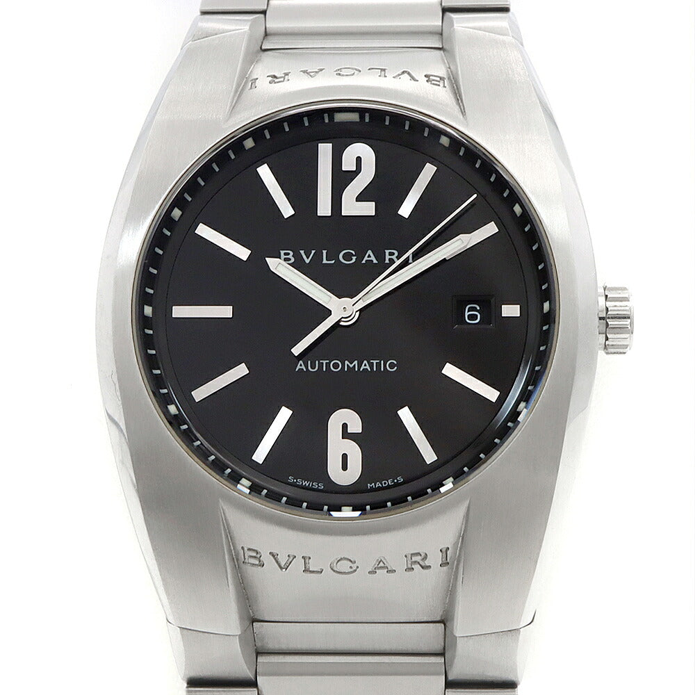 BVLGARI ブルガリ エルゴン EG40S デイト 黒 ブラック SS ステンレス メンズ 自動巻き【6ヶ月保証】【腕時計】【中古】