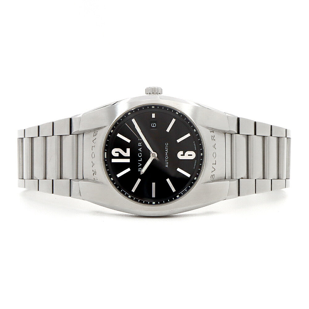 BVLGARI ブルガリ エルゴン EG40S デイト 黒 ブラック SS ステンレス メンズ 自動巻き【6ヶ月保証】【腕時計】【中古】