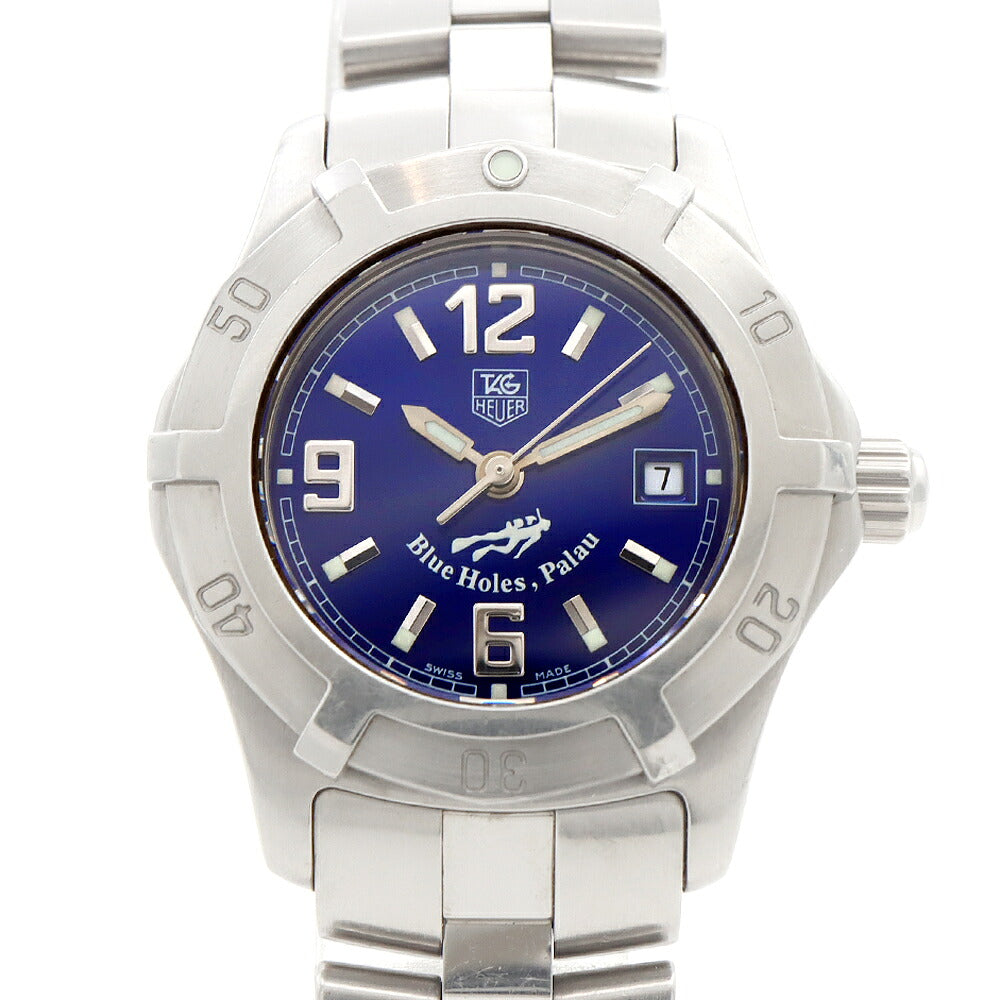 電池交換済 TAG Heuer タグホイヤー 2000 エクスクルーシブ パラオ 800本限定 WN1316 デイト 青 ブルー SS ステンレス レディース クォーツ【6ヶ月保証】【腕時計】【中古】